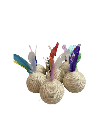 Rascador pequeño para gatos en forma de bola – Hecho a mano y exclusivo